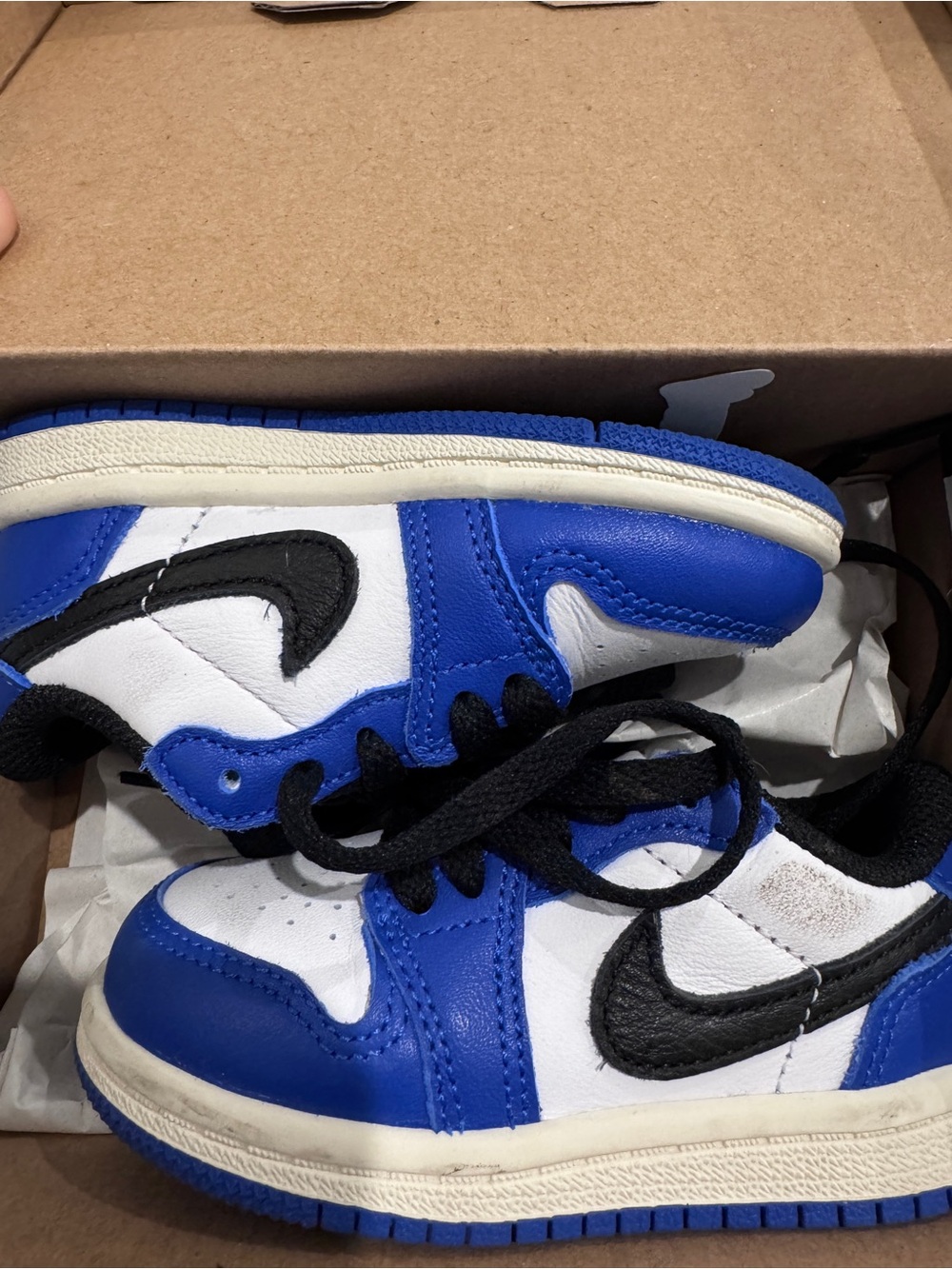 Jordan Kids Royal Blue, White & Black Low-Top Sneakers